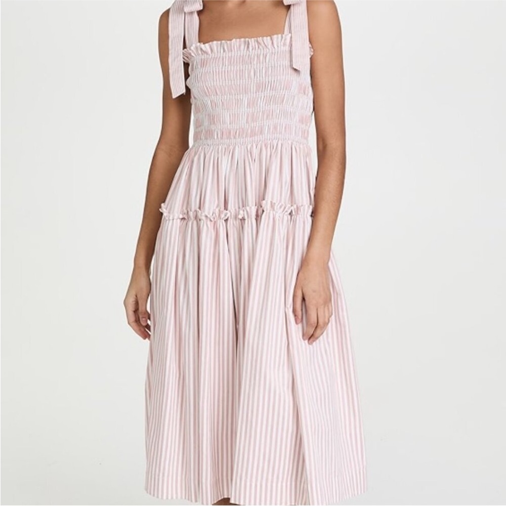 En Saison Ida smocked midi dress, size large